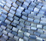 Natural Aquamarine Ore Stone Bead Irregular Column Shape Loose Beads