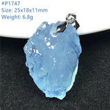 Natural Aquamarine Stone Pendant Jewelry Luck Love Gift Reiki Crystal