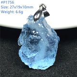 Natural Aquamarine Stone Pendant Jewelry Luck Love Gift Reiki Crystal