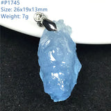 Natural Aquamarine Stone Pendant Jewelry Luck Love Gift Reiki Crystal