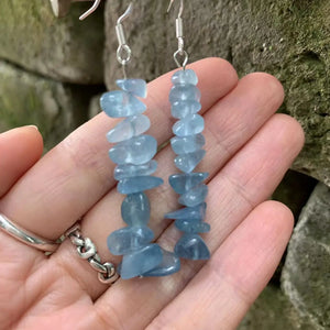 Aquamarine Quartz 925 Silver Earrings Women's Jewelry Gift