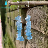 Aquamarine Quartz 925 Silver Earrings Women's Jewelry Gift