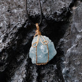 Aquamarine Raw Stone Pendant for Women