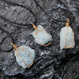 Aquamarine Raw Stone Pendant for Women