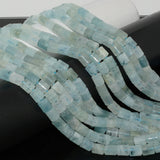 Natural Aquamarine Round Tube Beads 8x10mm