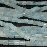 Natural Aquamarine Round Tube Beads 8x10mm