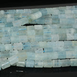 Natural Aquamarine Round Tube Beads 8x10mm