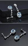 Aquamarine Silver Drop Earrings for Women - Elegant Wedding Jewelry
