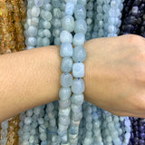 Natural Aquamarine Stone Beads 15'' Irregular DIY Loose Beads
