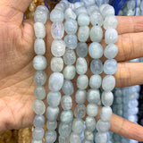 Natural Aquamarine Stone Beads 15'' Irregular DIY Loose Beads