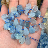 Aquamarine Stone Beads DIY Jewelry Making Necklace Bracelet Gift