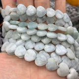 Aquamarine Stone Beads 15'' Faceted Heart DIY Loose Beads