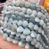 Aquamarine Stone Beads 15'' Faceted Heart DIY Loose Beads