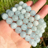 Aquamarine Stone Round Spacer Beads 15in Strand 6/8/10/12mm