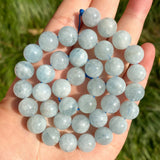 Aquamarine Stone Round Spacer Beads 15in Strand 6/8/10/12mm