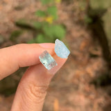 Aquamarine Stud Earrings 925 Sterling Silver Vintage Femme Gift