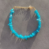 Natural Aquamarines Beads Bracelet Irregular Stone Bracelet Women