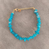 Natural Aquamarines Beads Bracelet Irregular Stone Bracelet Women