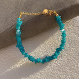 Natural Aquamarines Beads Bracelet Irregular Stone Bracelet Women