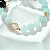 Aquamarines Freshwater Pearls Bracelet Romantic Crystal Yoga Bracelet