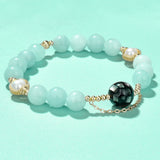 Aquamarines Freshwater Pearls Bracelet Romantic Crystal Yoga Bracelet
