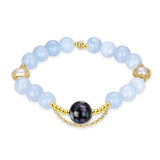 Aquamarines Freshwater Pearls Bracelet Romantic Crystal Yoga Bracelet