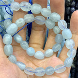 Natural Aquamarines Stone Beads 15'' DIY Loose Beads For Jewelry Making
