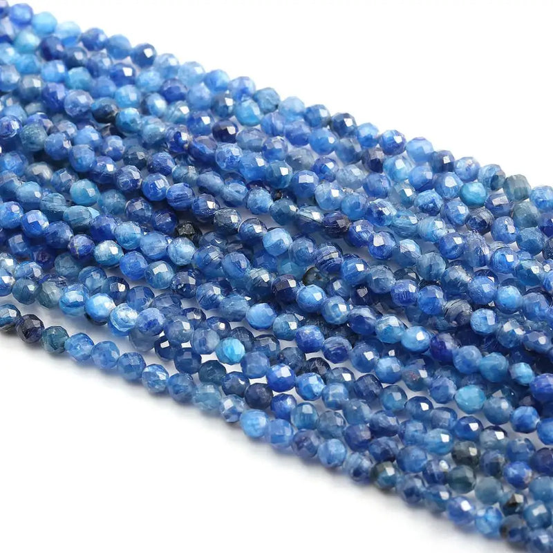 3mm Aquamarine Stone Beads Small Faceted Loose Spacer Beads for Jewelry Making