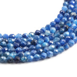 3mm Aquamarine Stone Beads Small Faceted Loose Spacer Beads for Jewelry Making