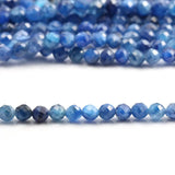 3mm Aquamarine Stone Beads Small Faceted Loose Spacer Beads for Jewelry Making