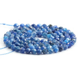3mm Aquamarine Stone Beads Small Faceted Loose Spacer Beads for Jewelry Making
