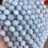 Natural Aquamarines Stone Faceted Irregular 6/8/10/12mm Jewelry Loose Beads