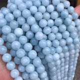 Aquamarines Stone Round Beads 4/6/8/10/12mm 15 Inch