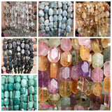 Aquamarine Stone Spacer Beads 13x18mm Faceted Flat Shape Jewelry 20Pcs