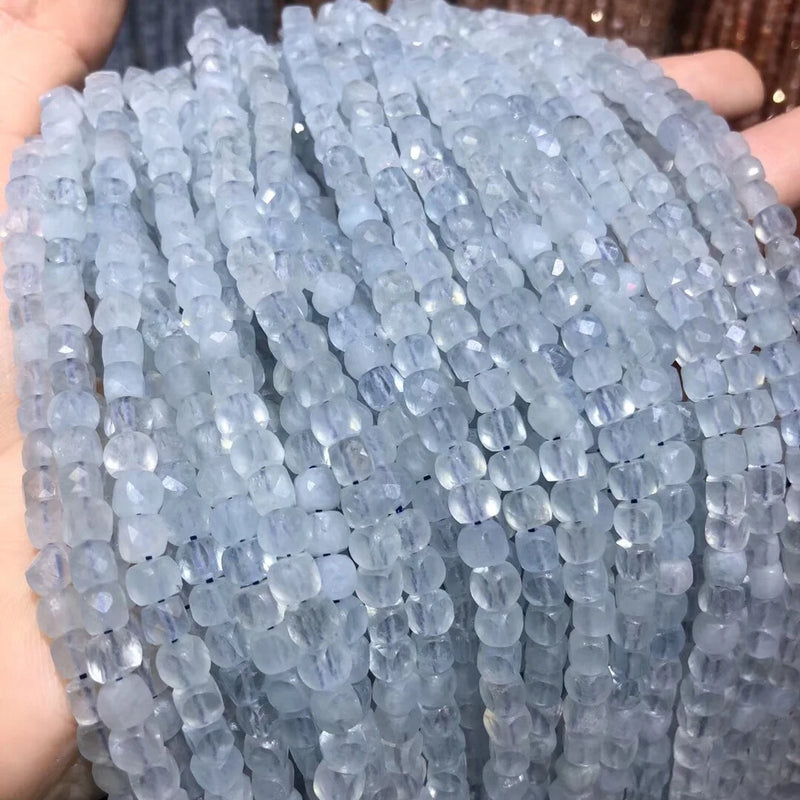Aquamarines Stone Scattered Beads 4mm for Jewelry Making