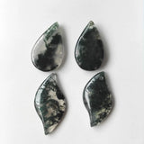 Natural Aquatic Agate Droplet Pendant Necklace Jewelry