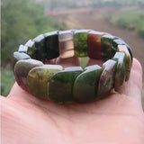 Aquatic Agate Long Lin Bracelet, Unisex Jewelry