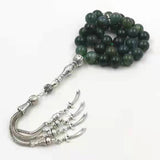 Natural Aquatic Agates Rosary Tasbih 33 66 99 Beads Green Stone Prayer Beads