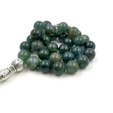 Natural Aquatic Agates Rosary Tasbih 33 66 99 Beads Green Stone Prayer Beads