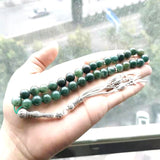 Natural Aquatic Agates Rosary Tasbih 33 66 99 Beads Green Stone Prayer Beads