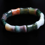 Aquatic Plants Agate Bamboo Hand Row Bracelet