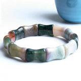 Aquatic Plants Agate Bamboo Hand Row Bracelet
