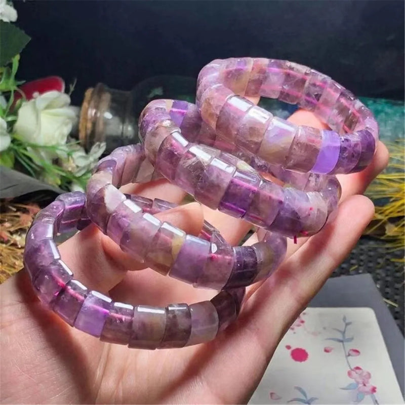 Auralite 23 Quartz Bracelet Bangle 14x8mm Beads Wealthy Crystal Stone