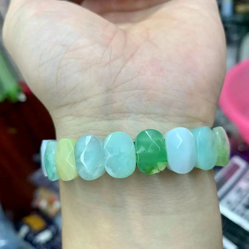 Natural Australian Chrysoprase Jade Beads Bracelet Gemstone Bangle