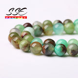 Natural Australia Chrysoprase Jades Stone Beads Round Loose Beads 15'' Strand