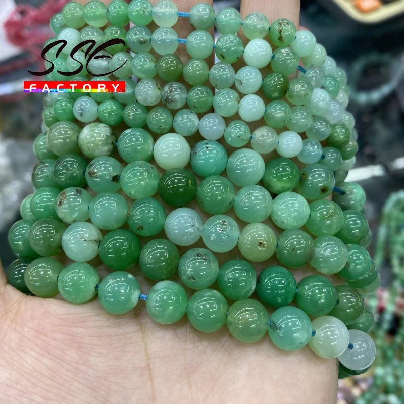 Natural Chrysoprase Jades Stone Beads Round Loose Beads 6 8mm