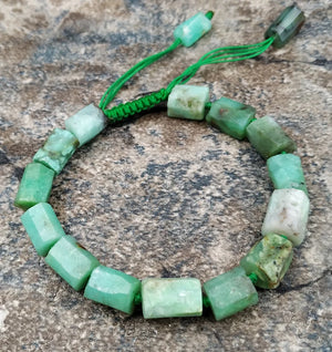 Natural Australian Jade Beads Bracelet Adjustable M0129