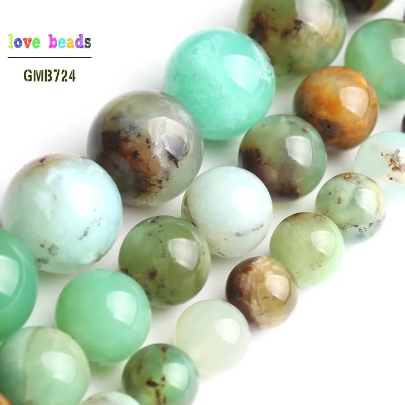 Australian Chrysoprase Stone Round Beads 15'' Strand DIY 6/8/10mm