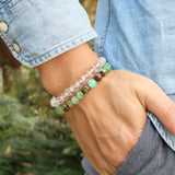 Australian Jade Stone Beaded Bracelet with Charms