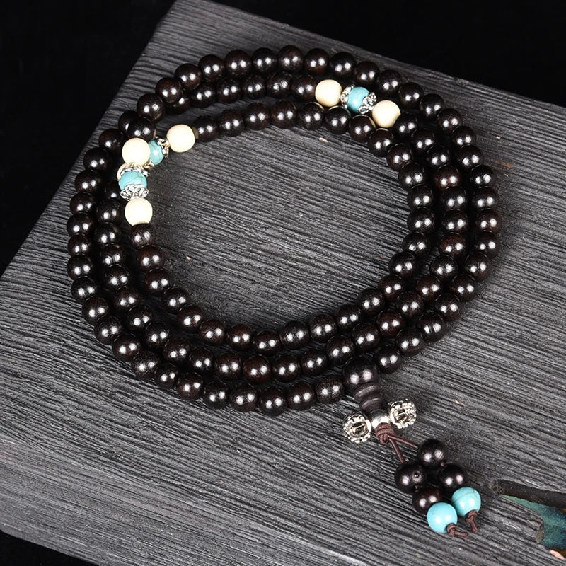 African Ebony Purple Sandalwood 108 Bracelets Men Women Beads